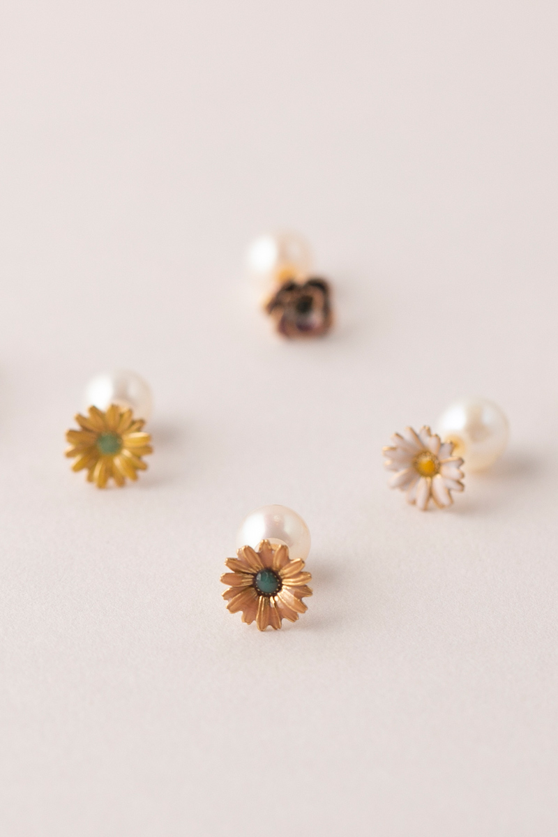 bohem Flower collection Margaret pierce Margaret earrings/K10 – patchouli