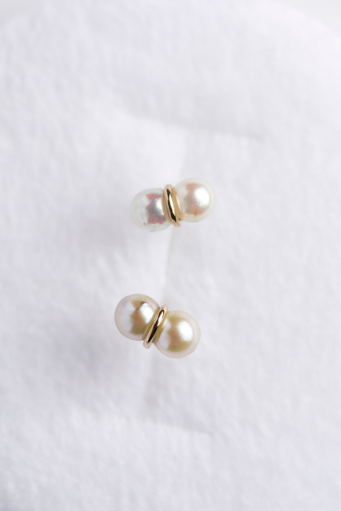 januka Twin pearl collection 双子パールピアス/K18 – patchouli