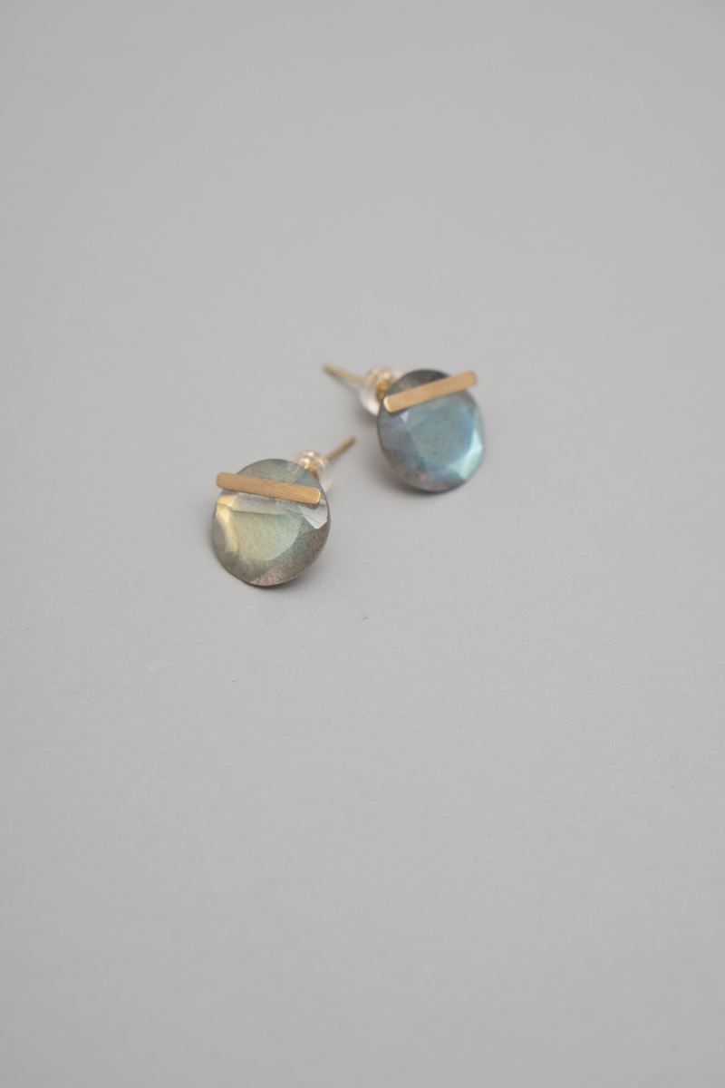 MONAKA jewellery Labradorite bar stone pierce ピアス/K18 – patchouli