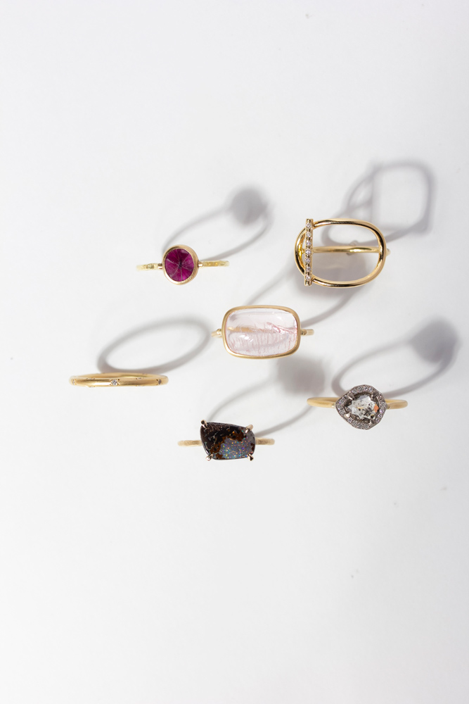 MONAKA jewellery(モナカジュエリー) Morganite Cabochon Ring モルガナイトリング/K18